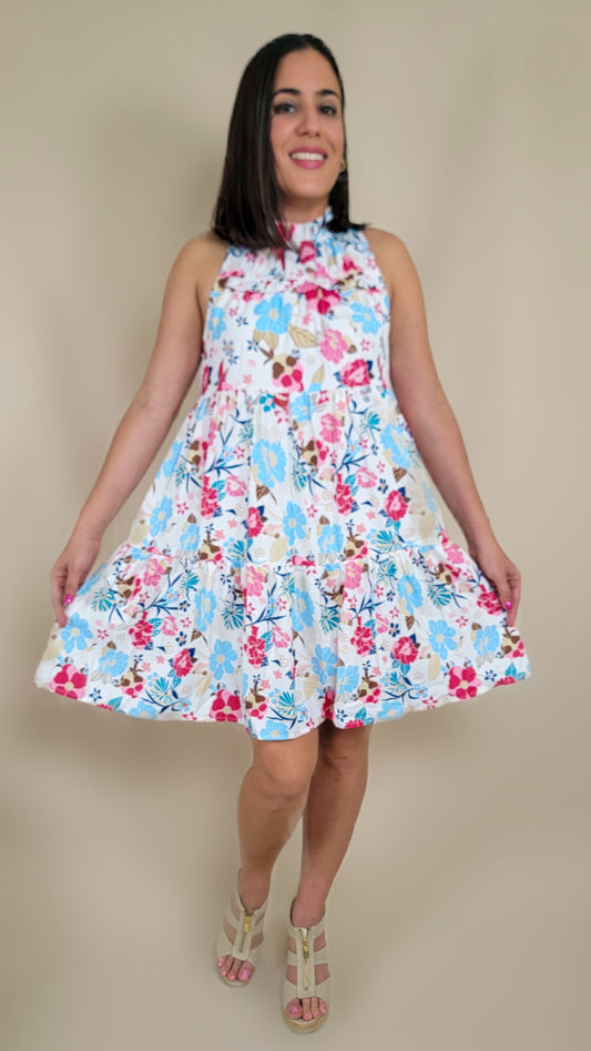 Tiered Sleeveless Mini Dress