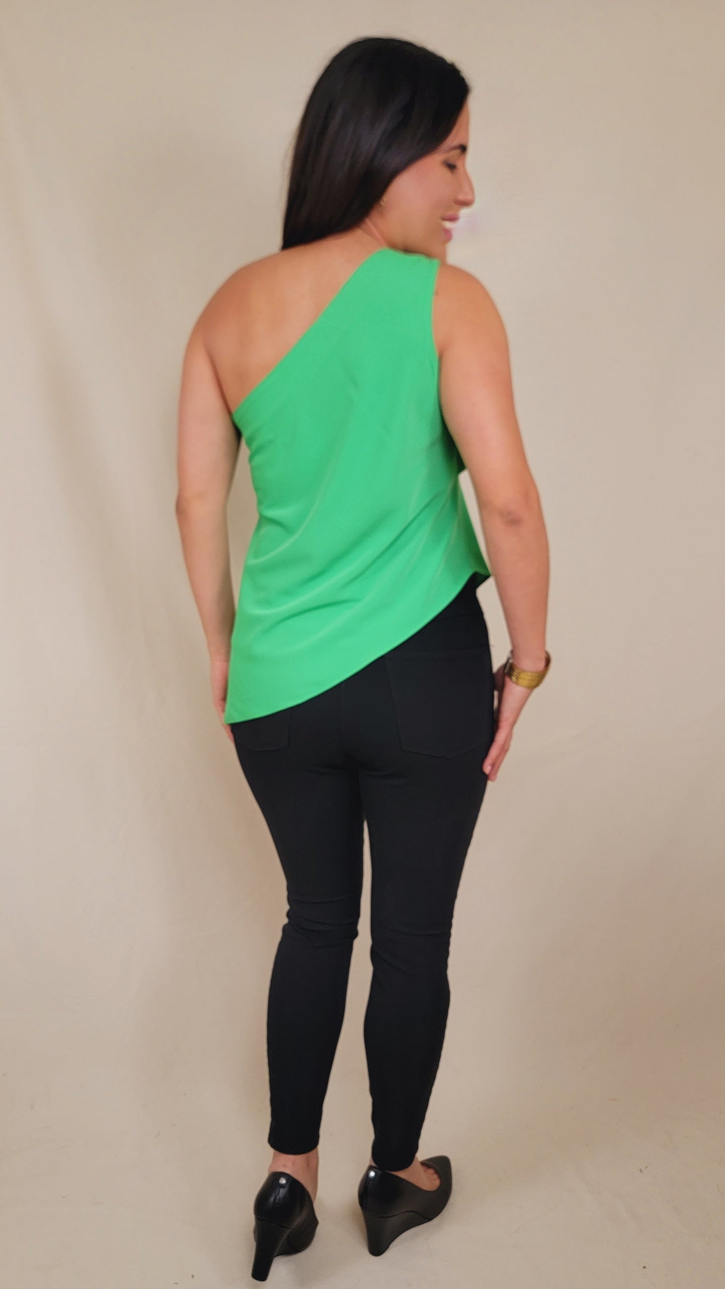 One Shoulder Asymmetric Blouse