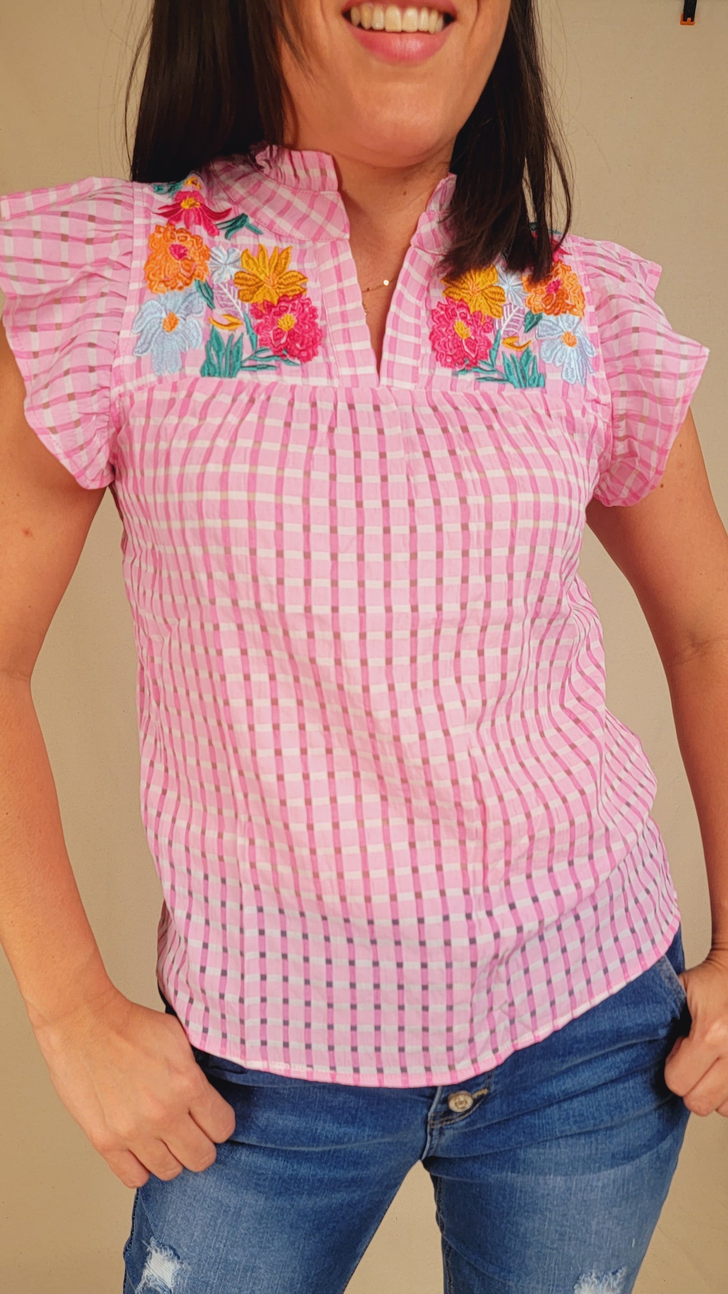 Pink Embroidered Blouse