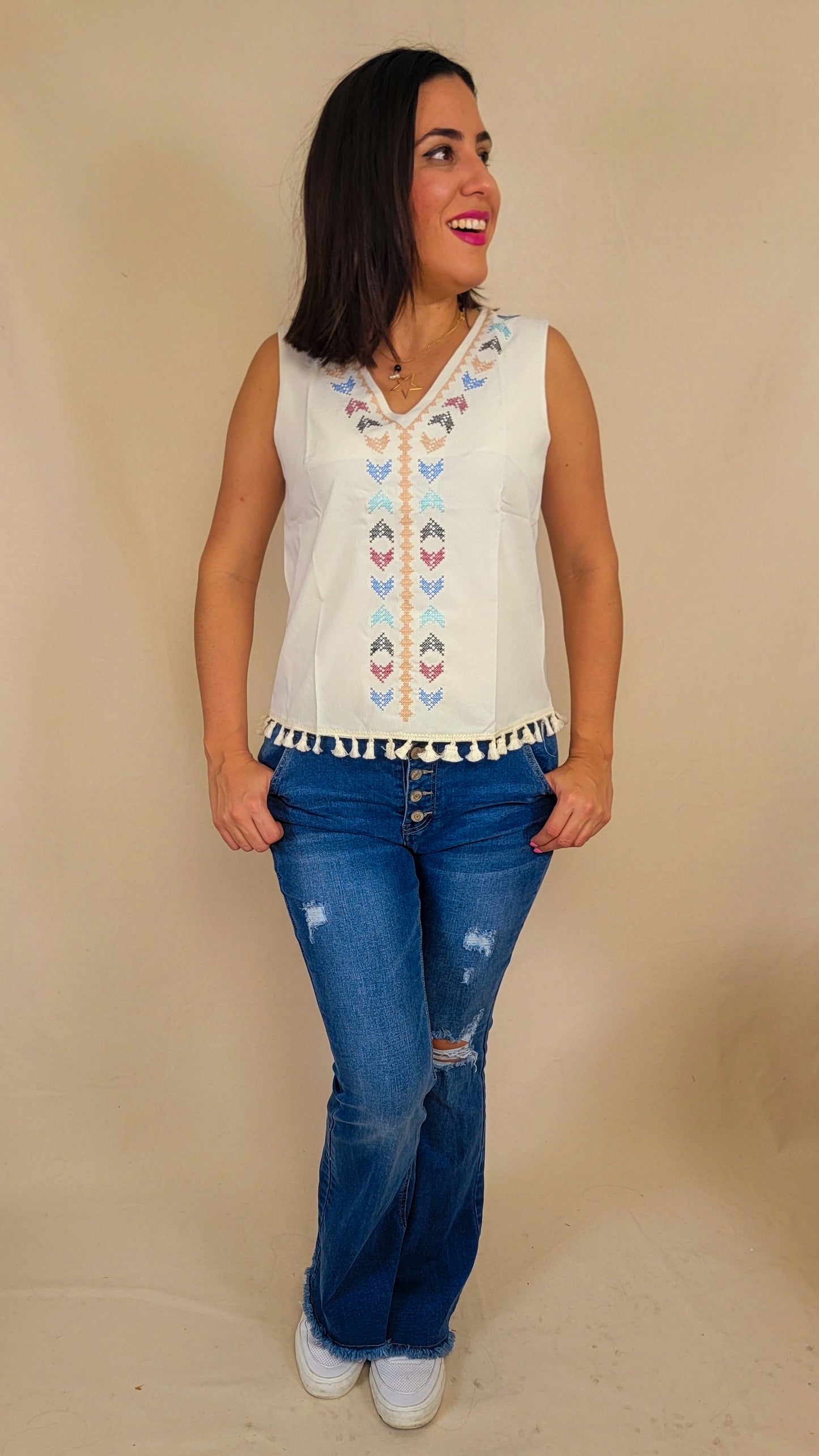 Geometric Boho Top