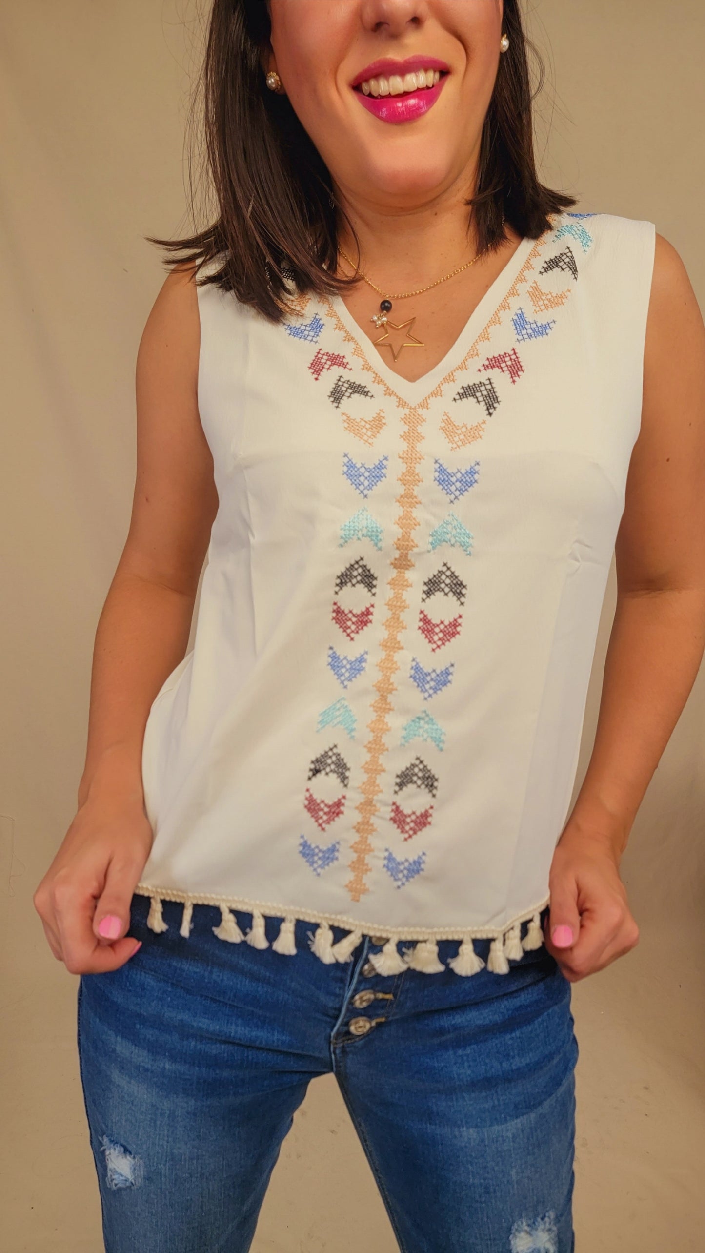 Geometric Boho Top