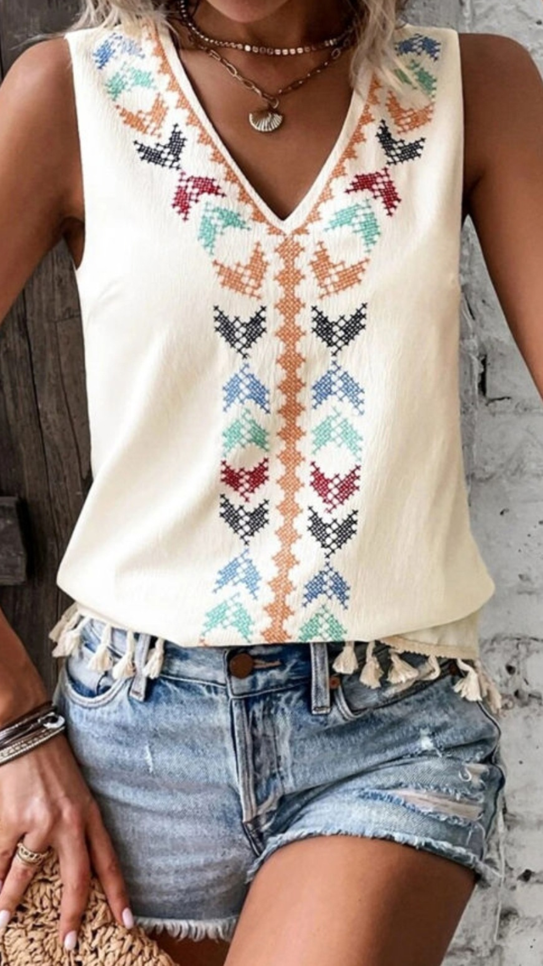 Geometric Boho Top