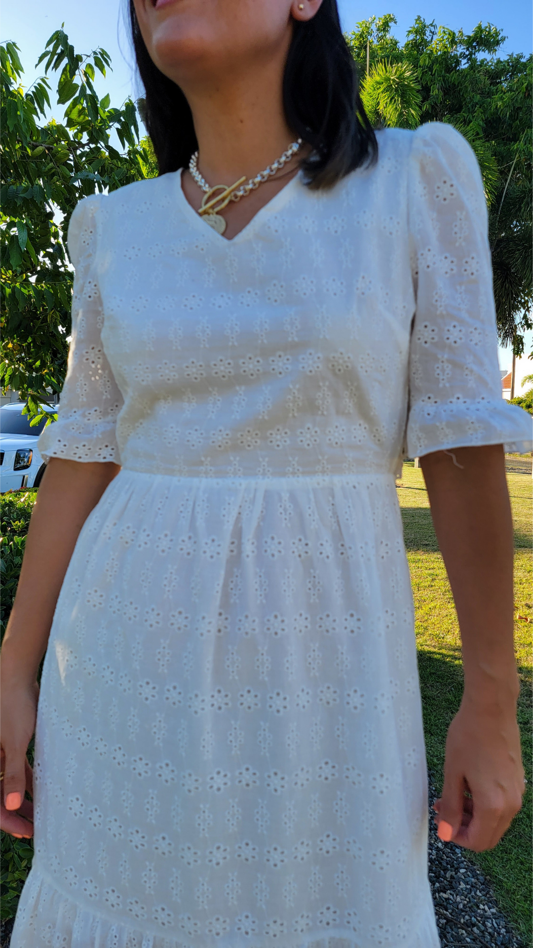 White Eyelet Stunning Maxi Dress