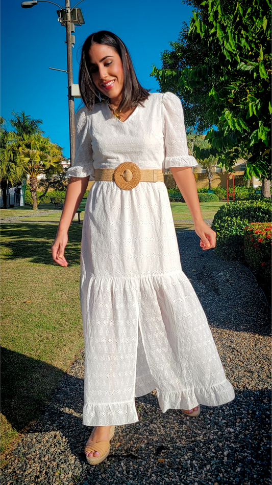 White Eyelet Stunning Maxi Dress