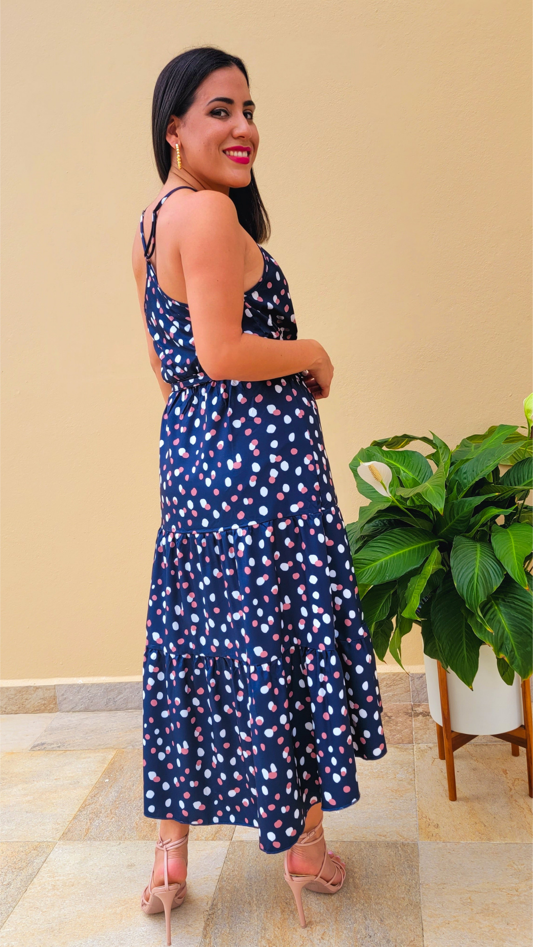 Magic Dots Blue Maxi Dress