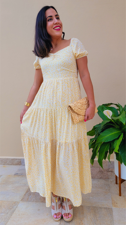 Puff Sleeve Maxi Dress