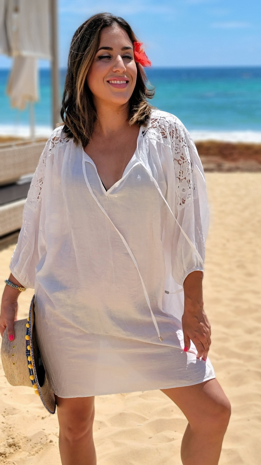 White Lace Beach Dress