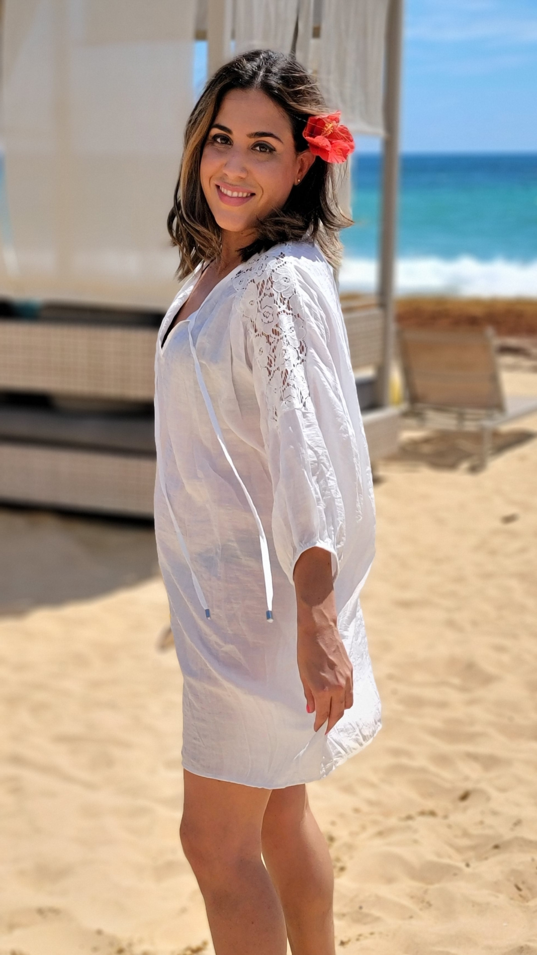 White Lace Beach Dress