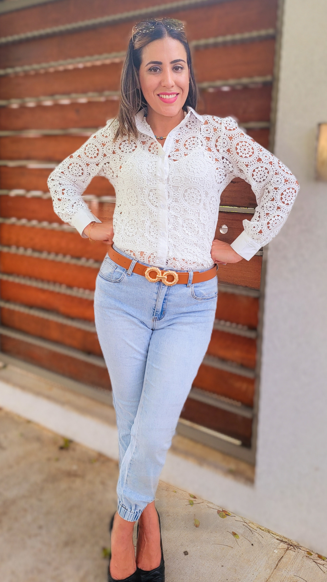 Crochet Lace Long Sleeve Blouse