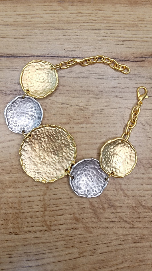 Round Silver and Gold Bracelet