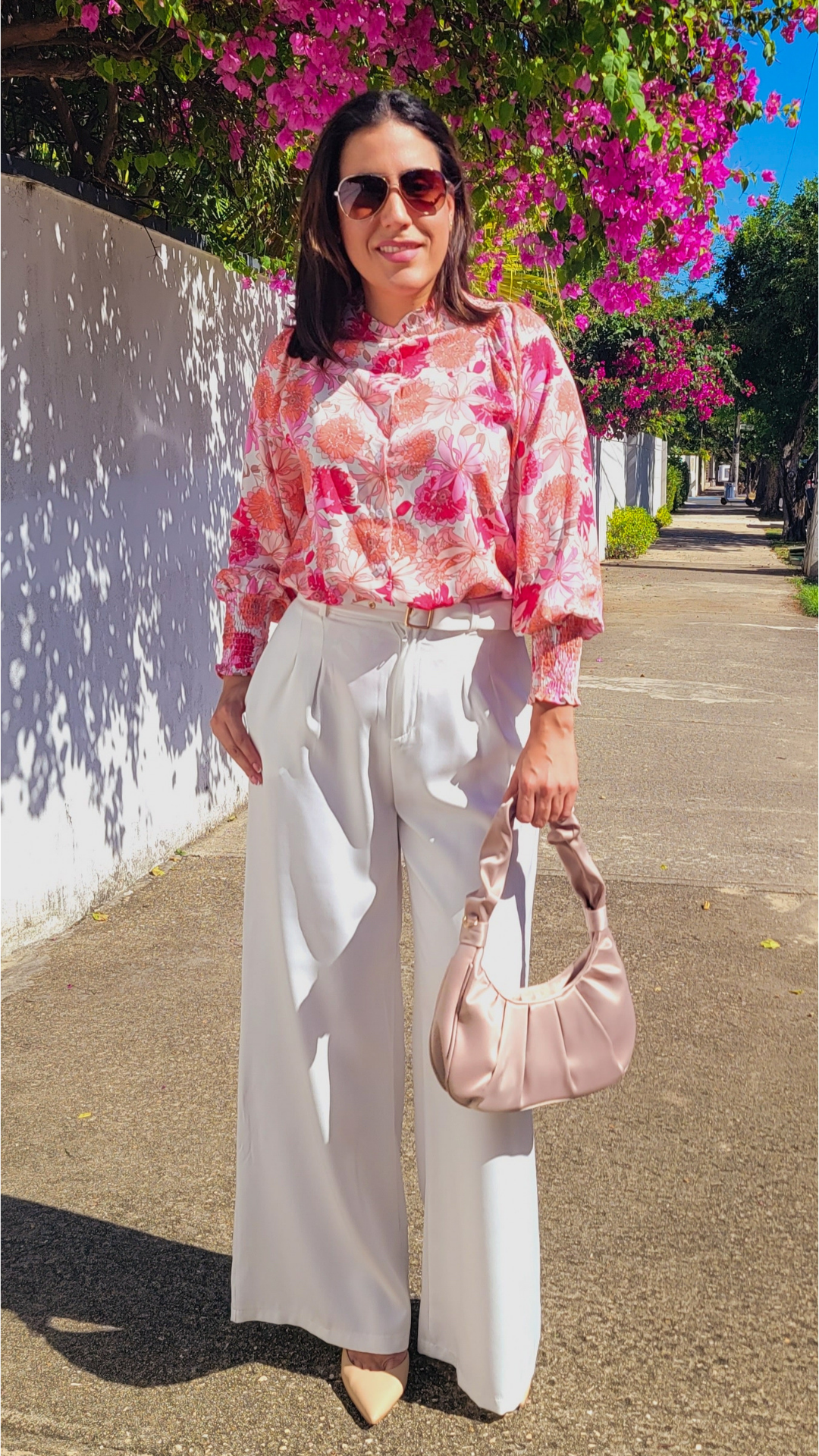 Pink Floral Blouse