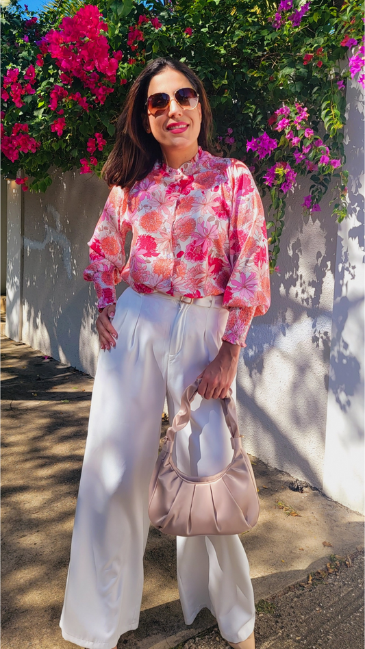 Pink Floral Blouse