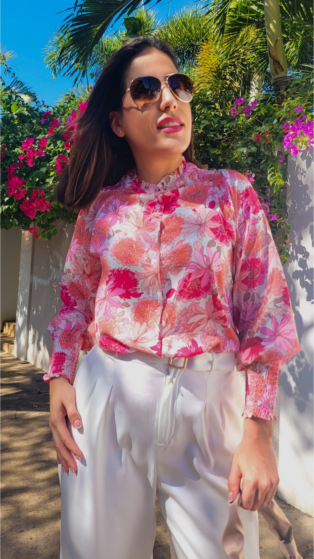 Pink Floral Blouse