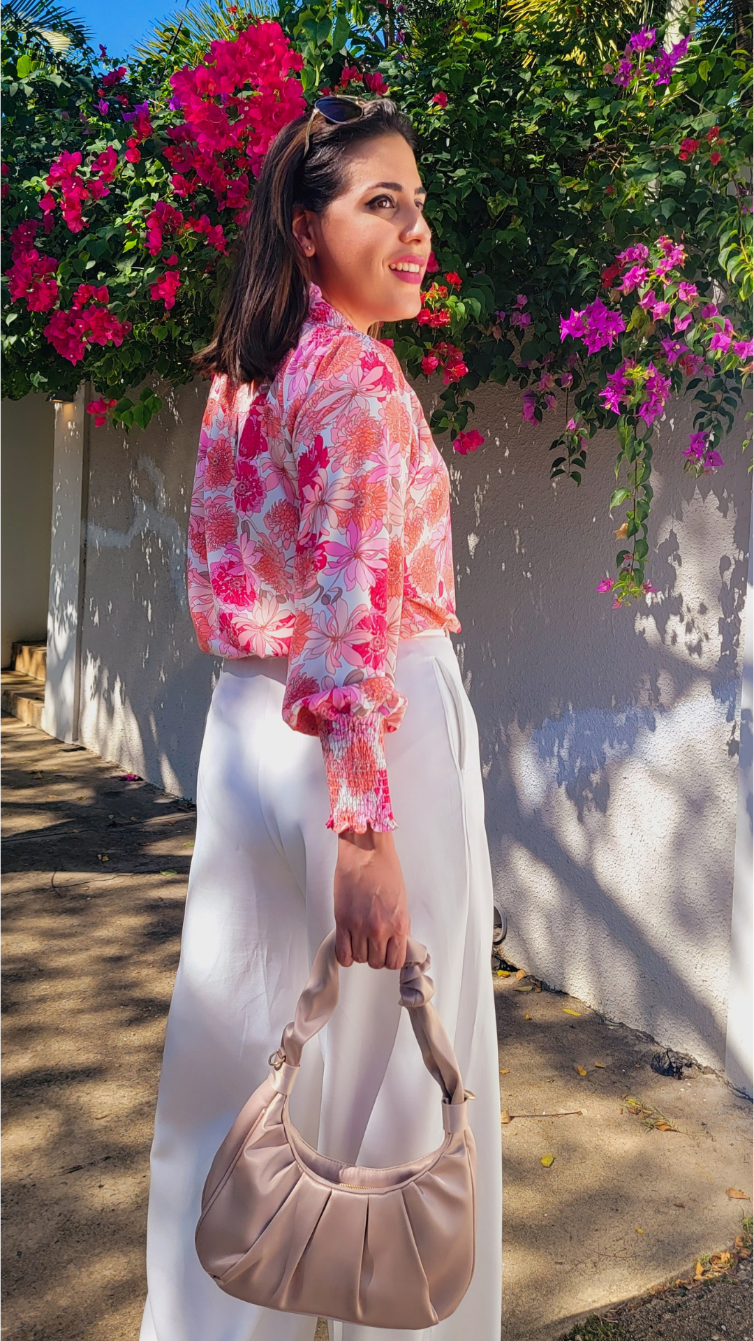 Pink Floral Blouse