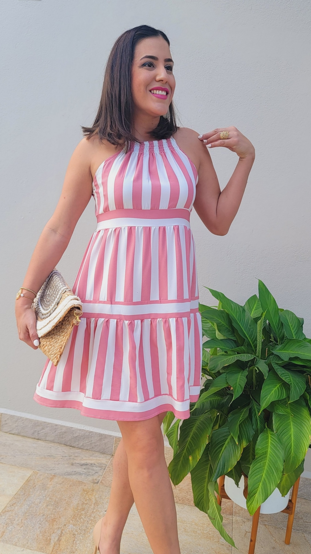 Elegant Stripes Mini Dress