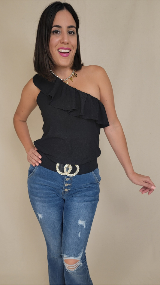 One shoulder Ruffled Top