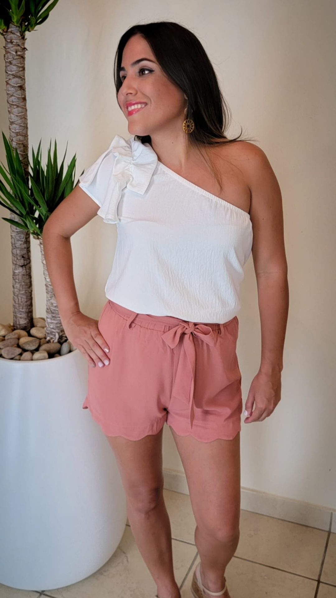 Scalloped Solid Shorts