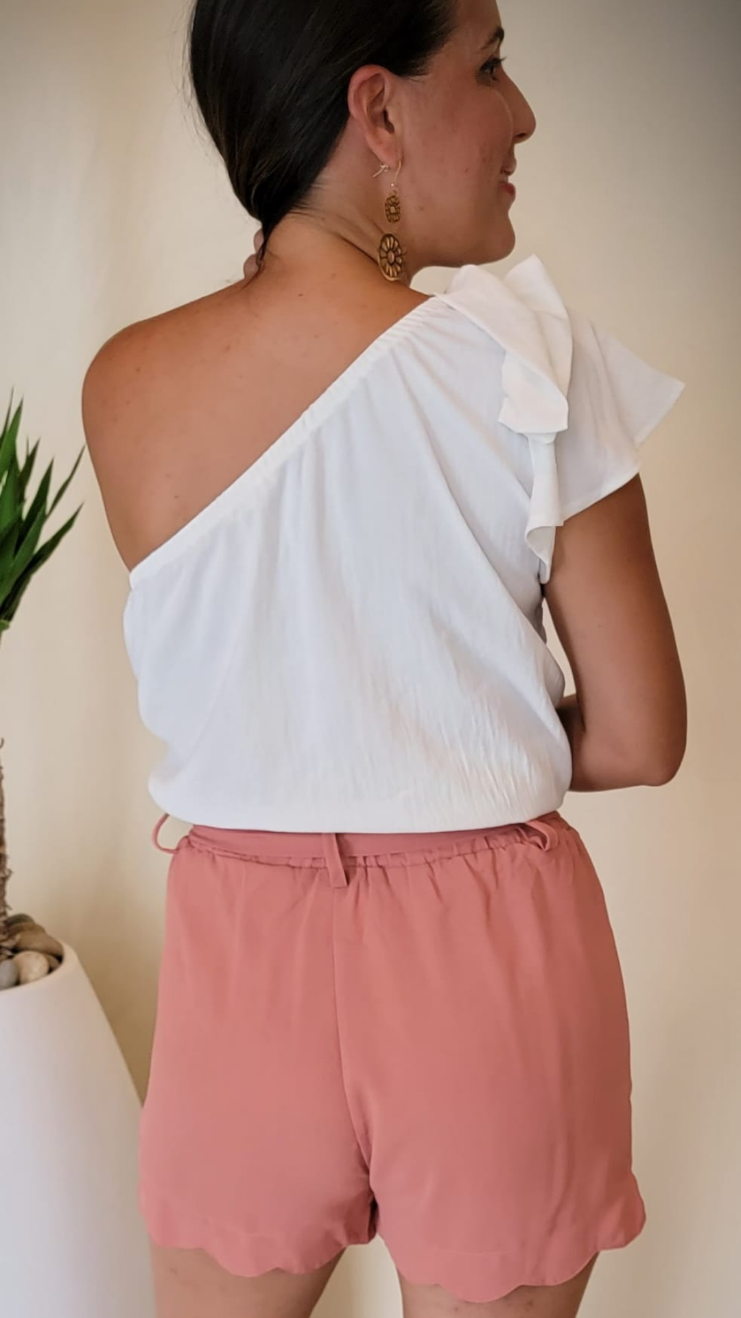 Scalloped Solid Shorts