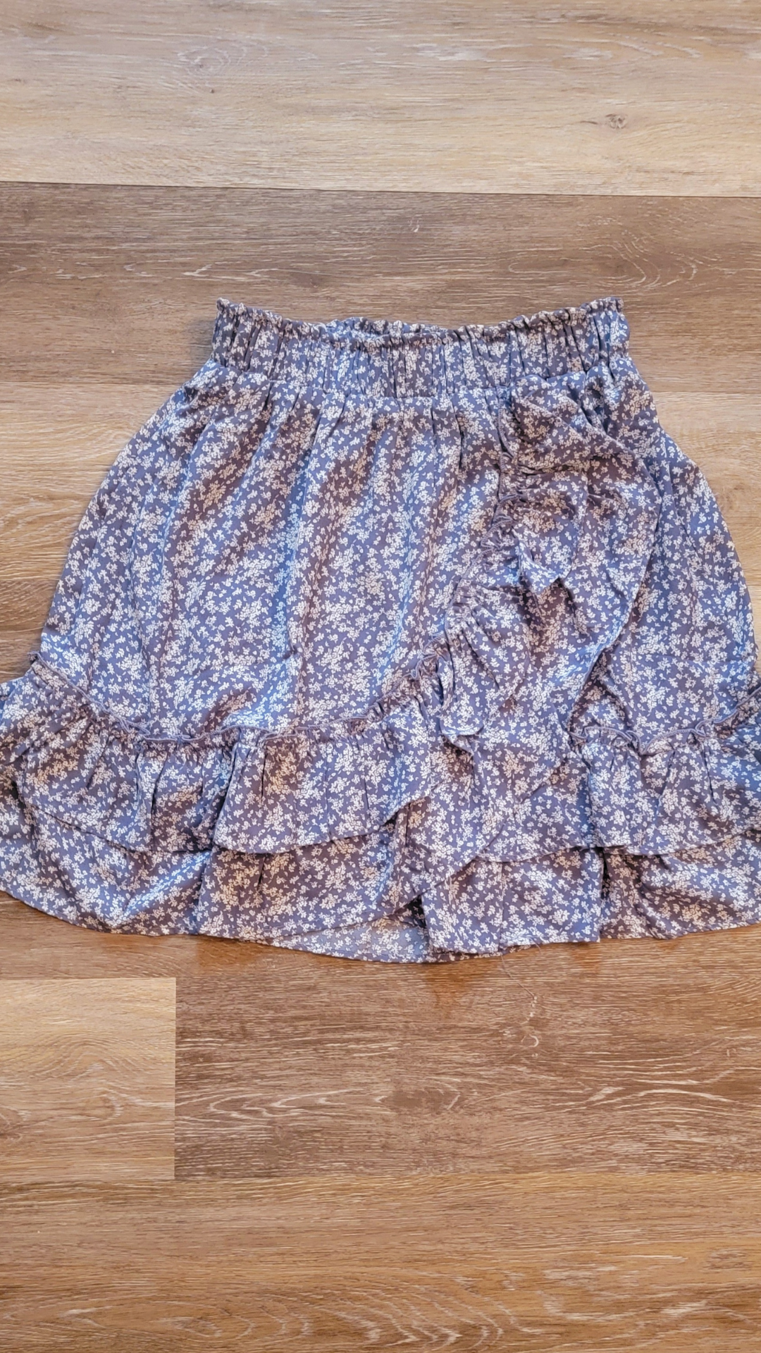 Floral Print Surplice Skirt