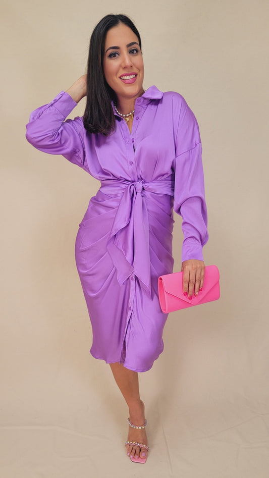 Collar Button Down Midi Dress