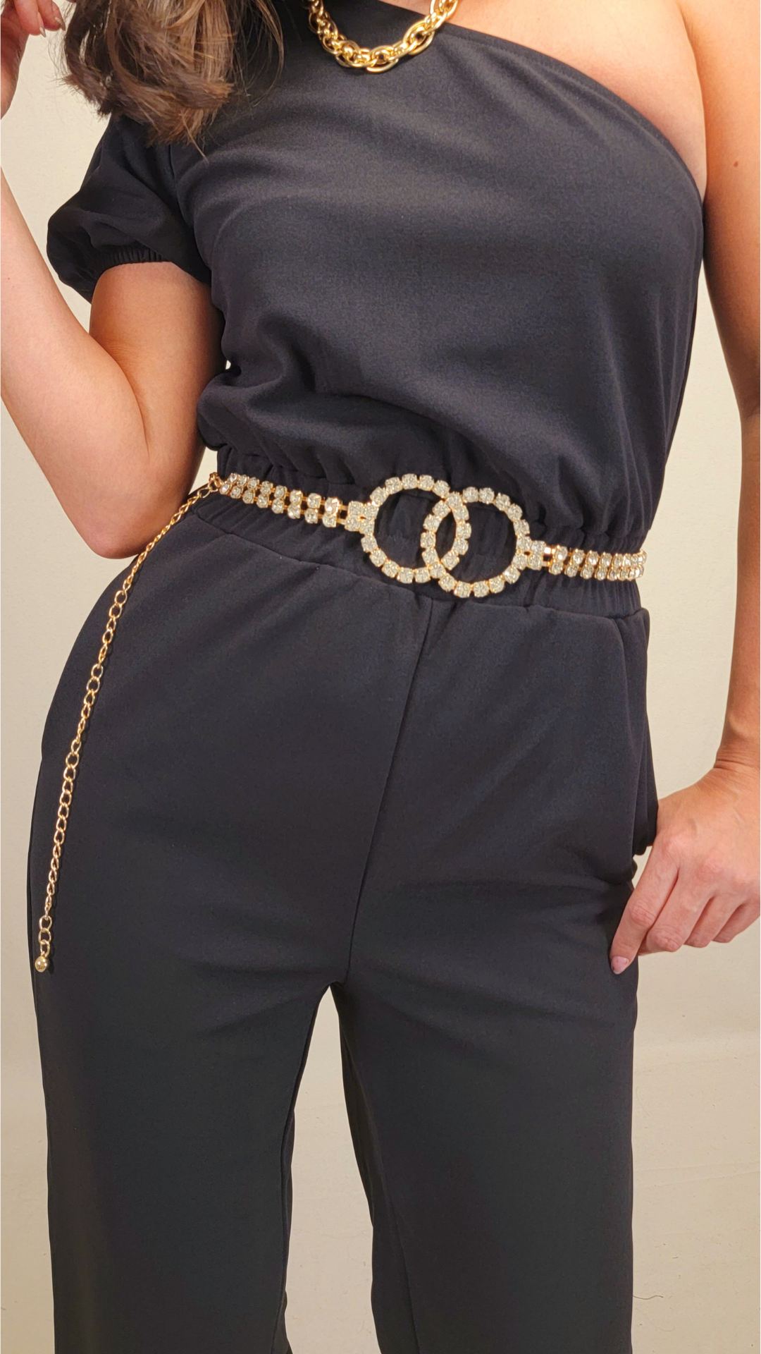 Round Rhinestone Belt